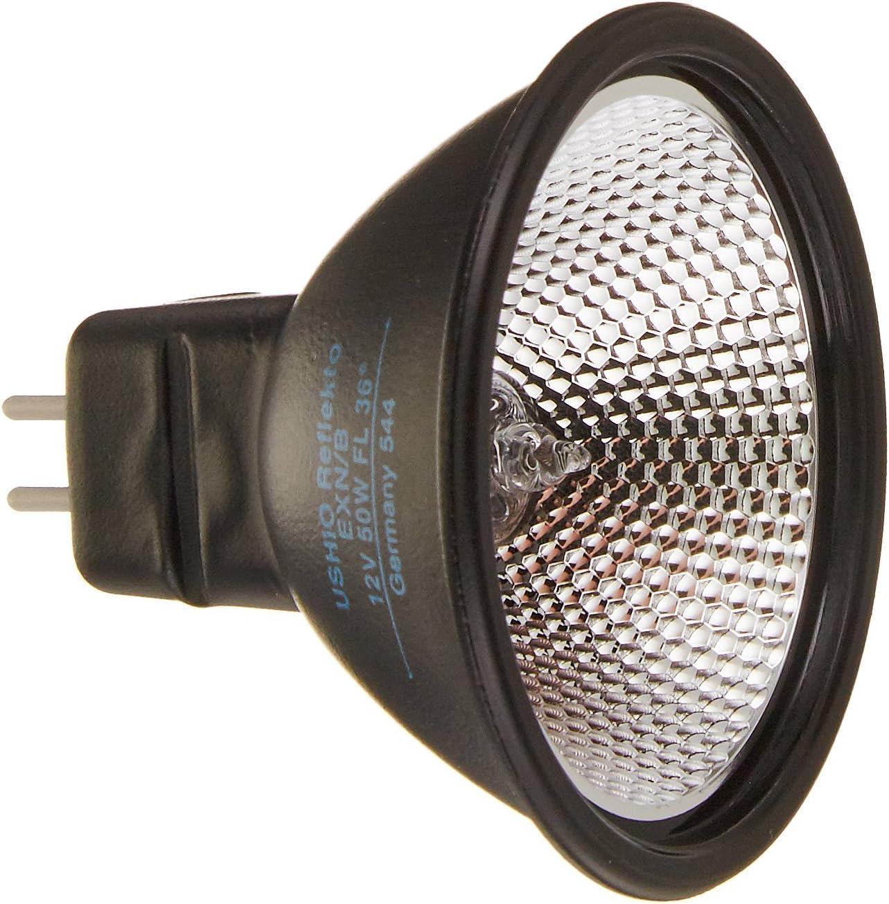 Ushio BC6287 1000399 - EXN/B, REFLEKTO Black - Superline Reflector 50W 12V MR16 Flood Halogen Light Bulb, Black
