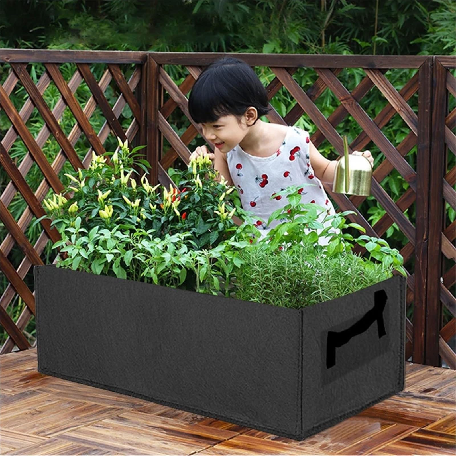 2 uds Bolsa for Plantar en jardín, for Cultivo de Fieltro, Maceta Rectangular for vivero, for Flores al Aire Libre, contenedor for plantación Verduras para Cultivar Frutas(Green,31Gallons100x60x20cm)