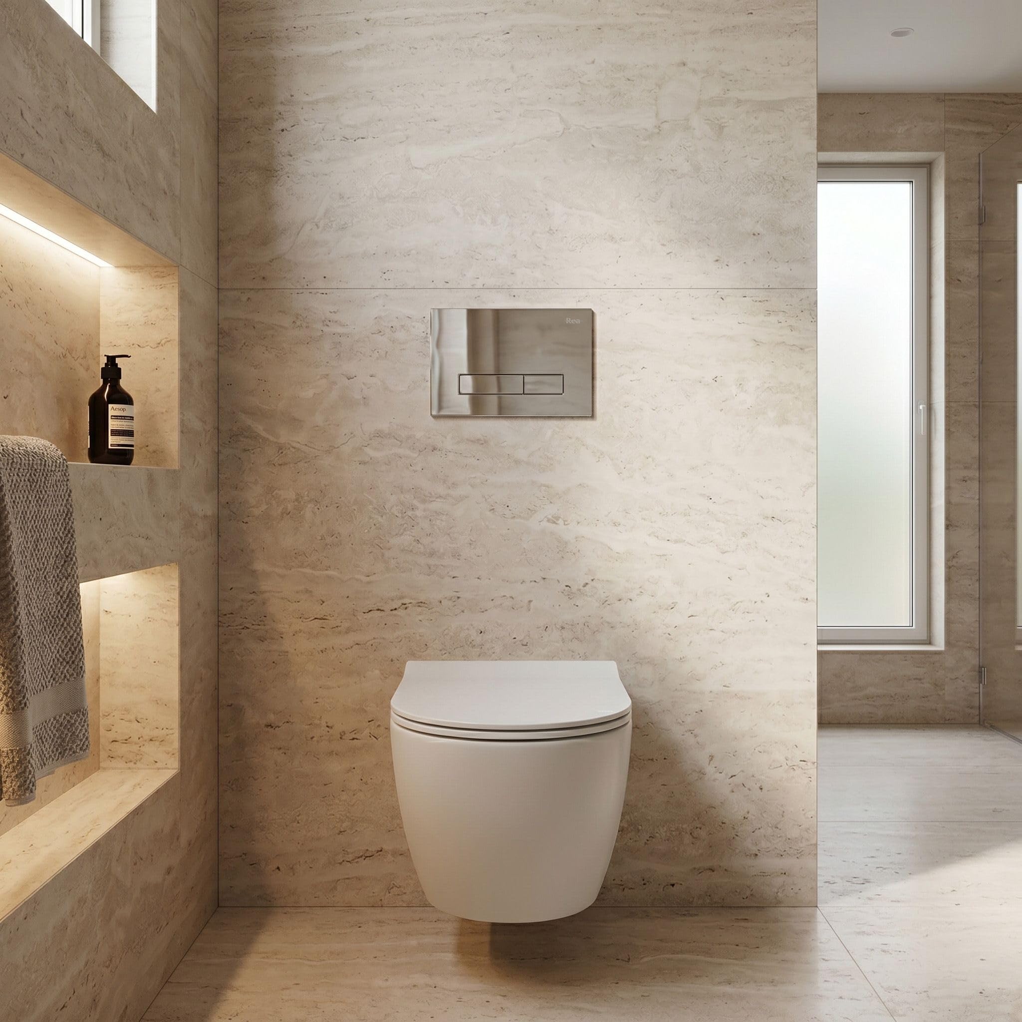 Rea - Stelaż Zestaw Podtynkowy Slim 024n Do Mis Wc Z Przyciskiem Hd Chrom - 22x35,2x106,2 cm