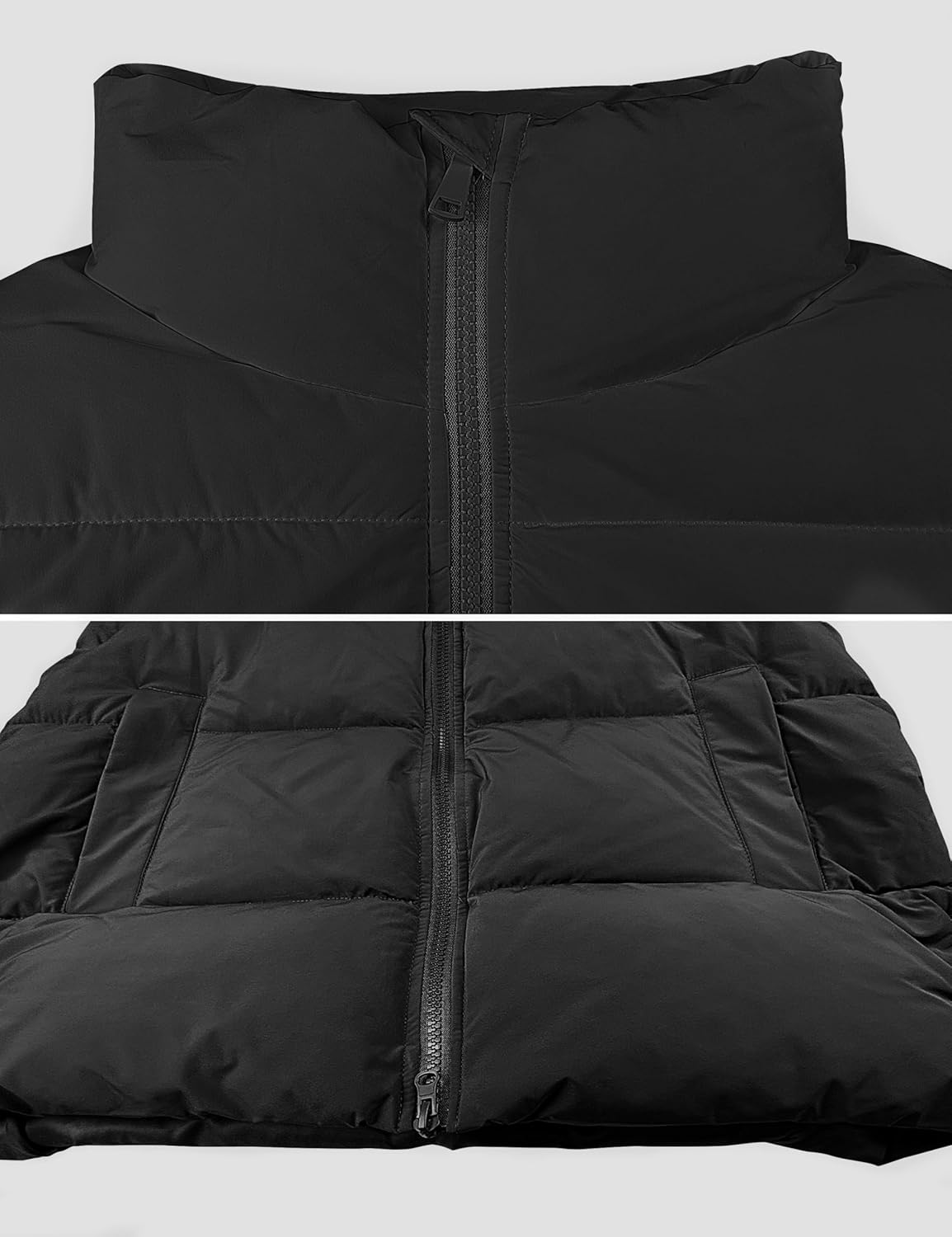 Women's Winter Crop Puffer Vest Lightweight Warm Flysleeve Stand Collar Padded Puffy Jackets Coats with Pockets - Image 7