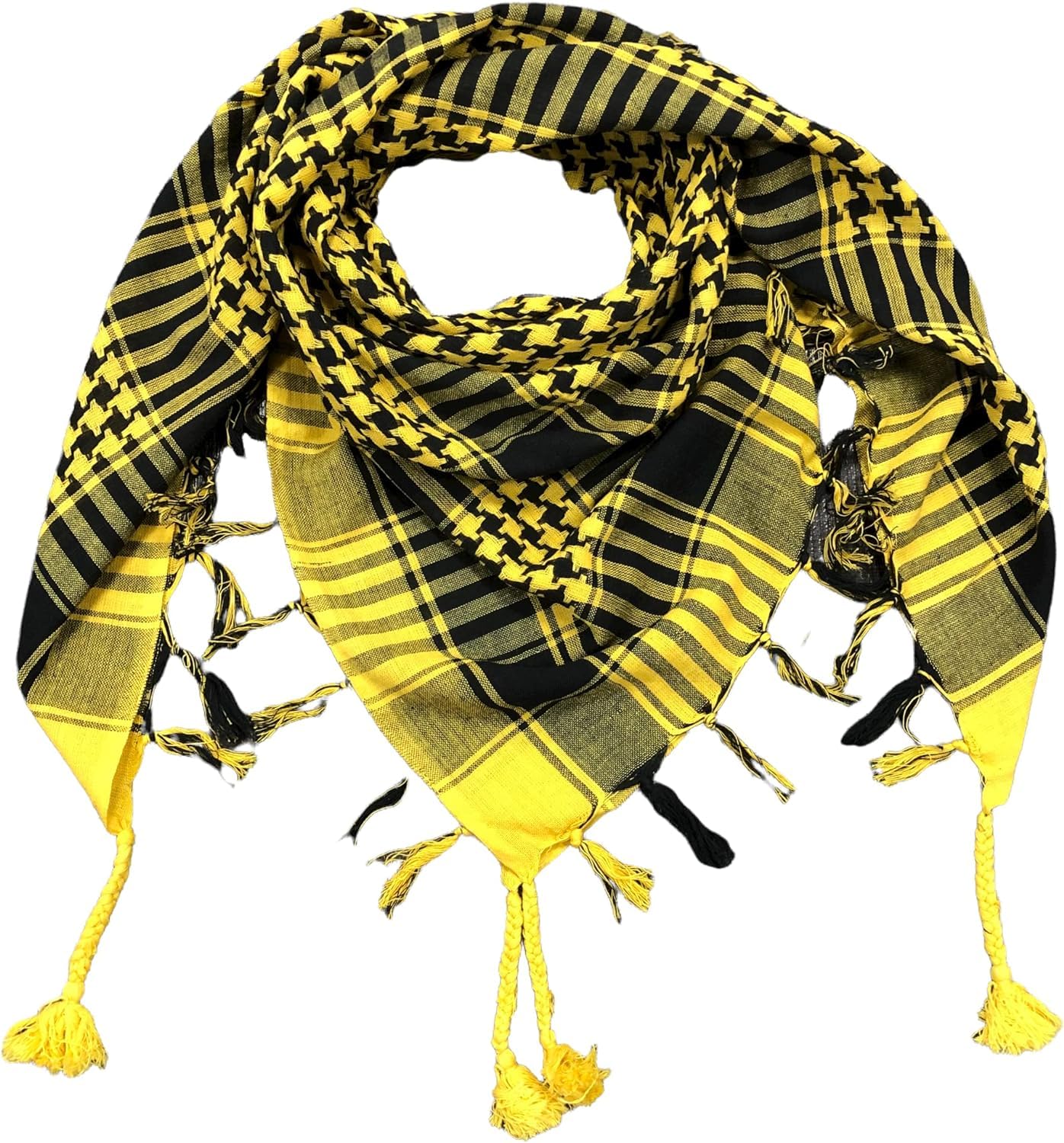 Unisex Cotton Scarf Military Shemagh Tactical Desert Keffiyeh Head Neck Scarf Arab Wrap Yellow-picture-16