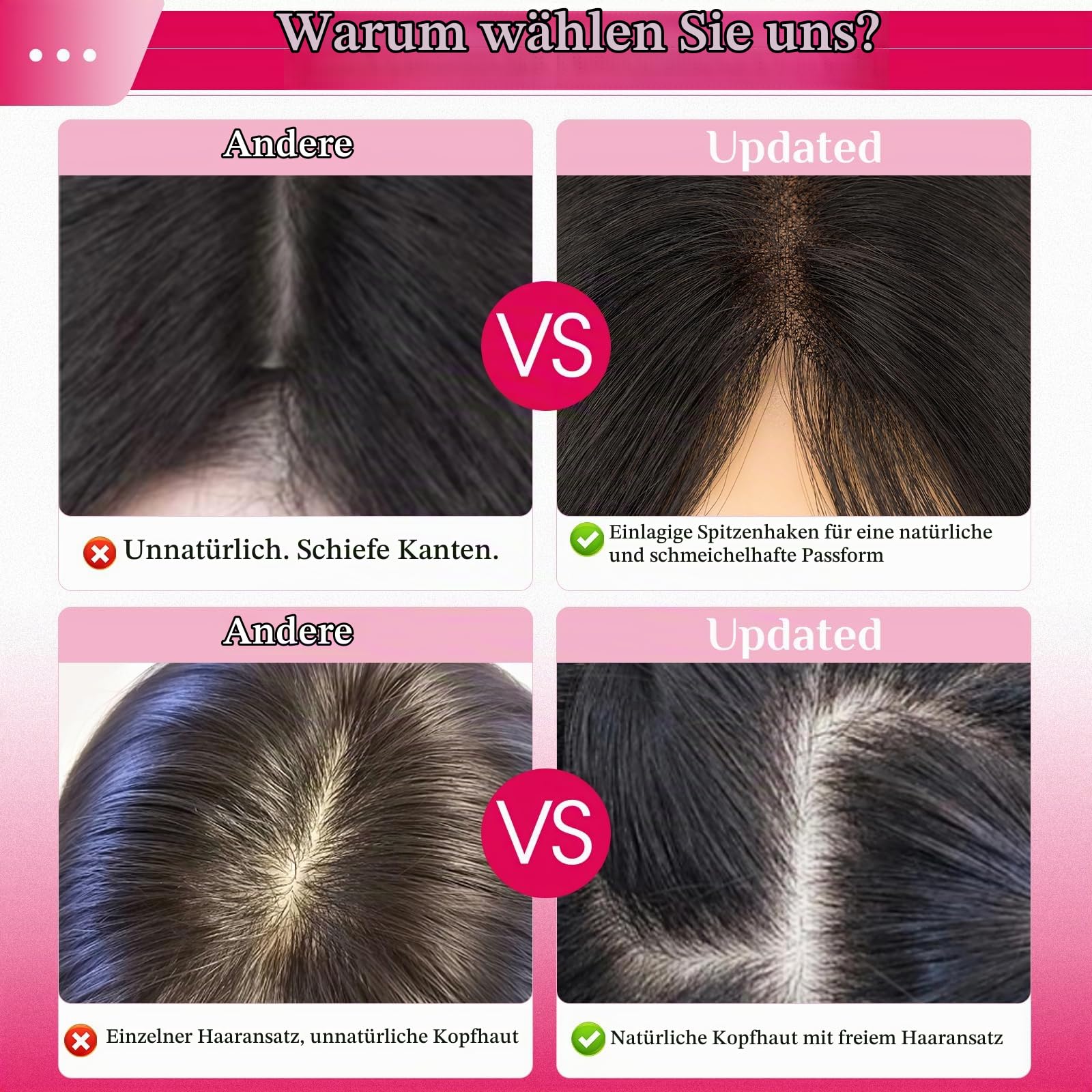 MY-LADY Clip in Pony Haarteile Echthaar 360°Abdeckung Haar Toppers für Frauen Dünnes Haar 21g 11inch #4p27 Mittelbraun/Dunkelblond Hair Topper