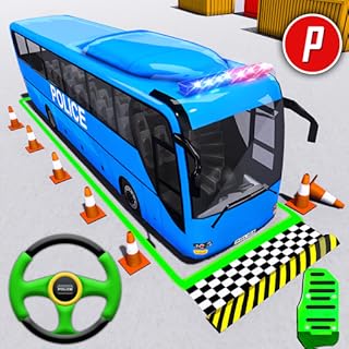 Jogos de estacionamento de ônibus da polícia da cidade dos EUA - Missões de estacionamento de estacionamento de transporte de prisioneiros Racing e perseguir jogo grátis