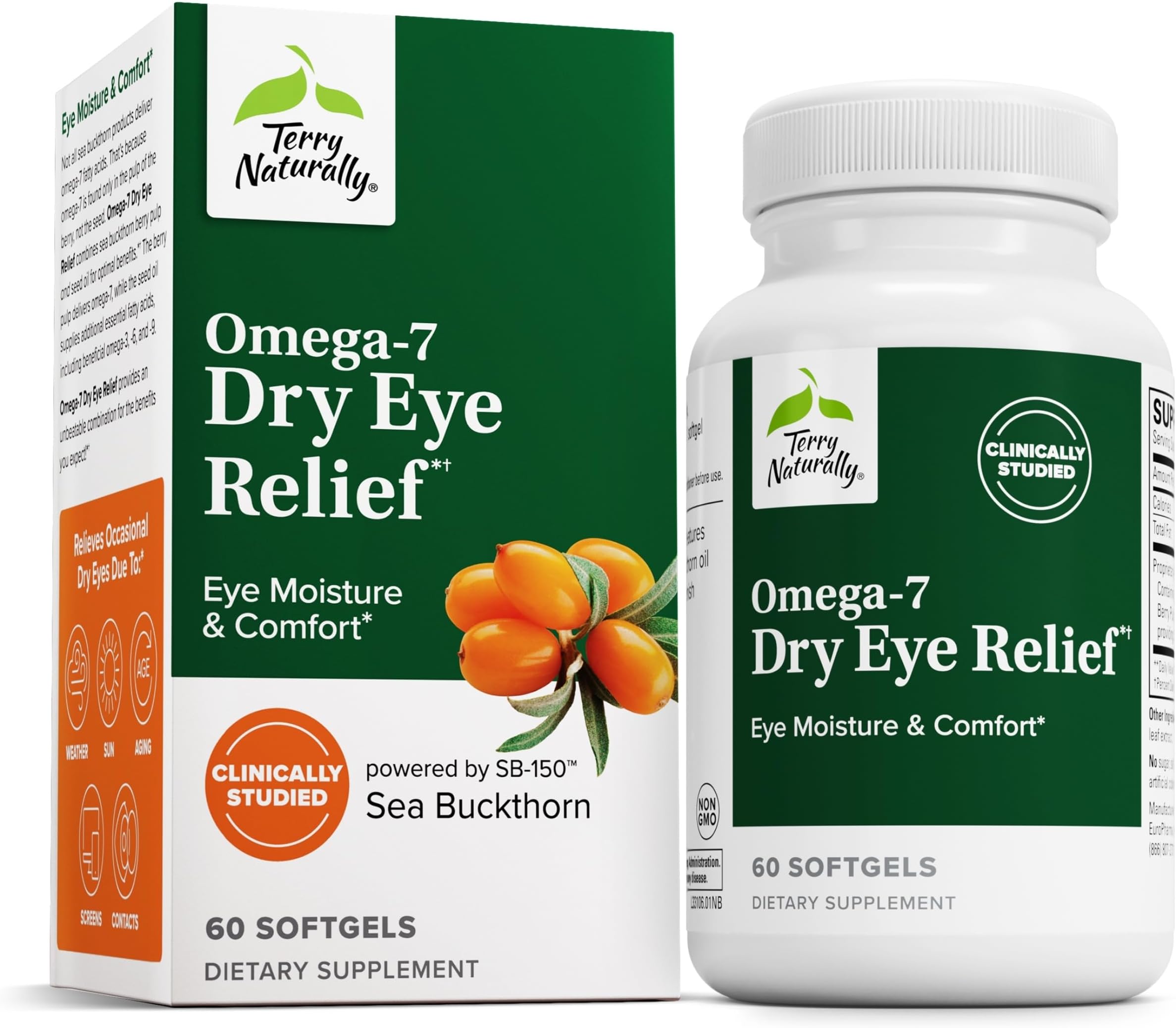 Terry Naturally 128424Europharma Omega7 Eye Relief with Sba 24 60 Vegetarian Supplement