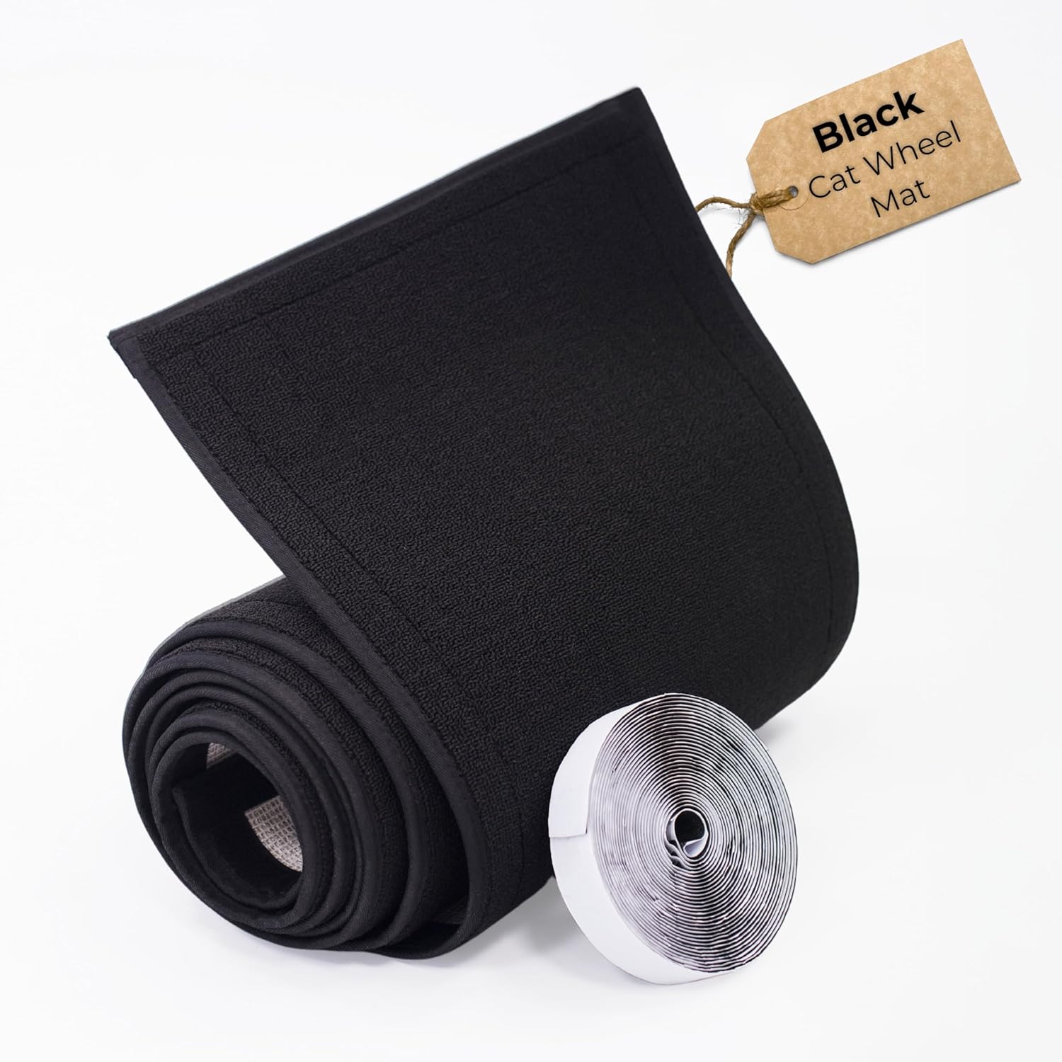 Black Replacement Carpet for Cat Exercise Wheel (139'' x 14.55'')  Non-Slip Large Cat Treadmill Mat for Indoor Exercise  Soft, Durable, and Easy to Install