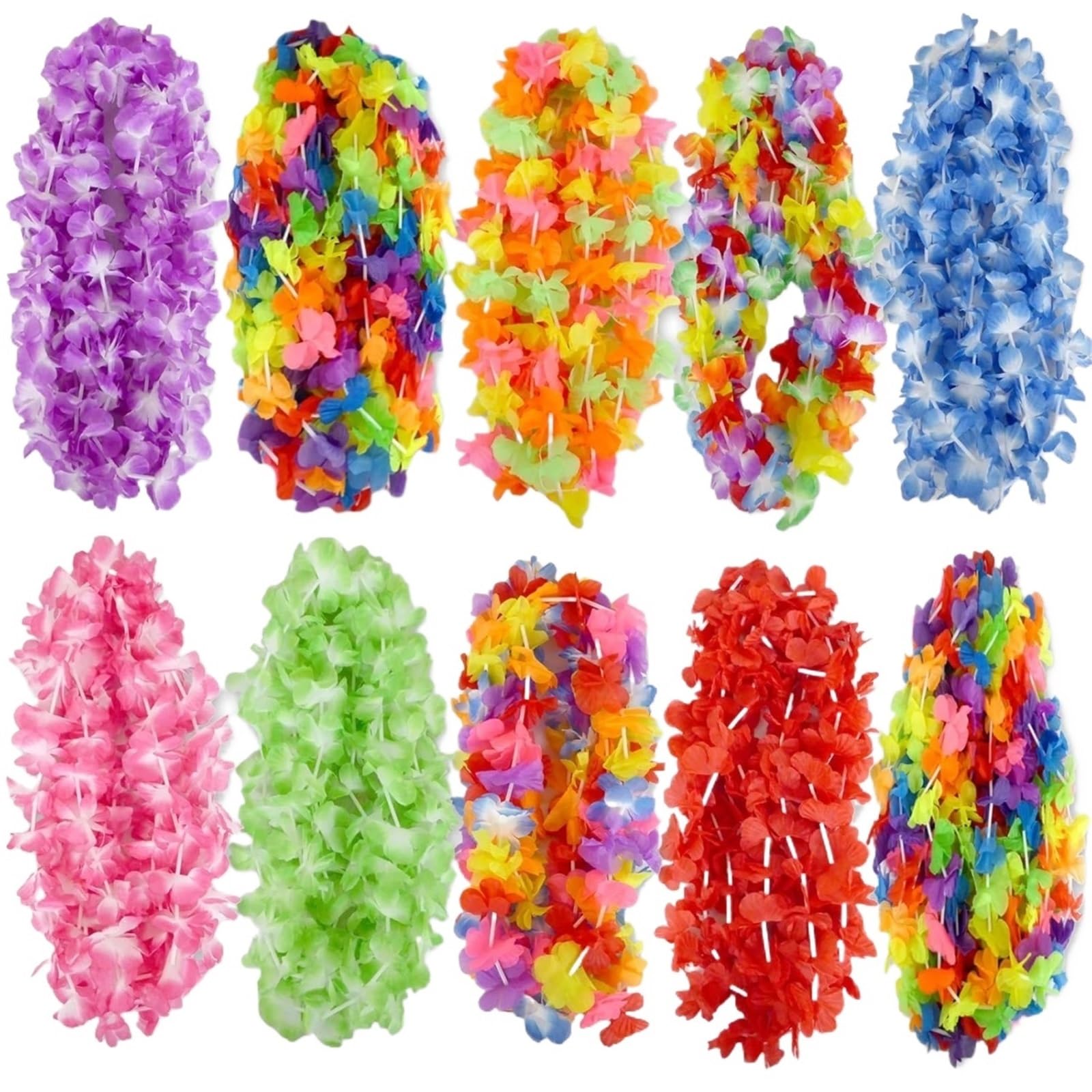 24/120 stücke Hawaiian Künstliche Blume Kranz Halskette Hawaii Thema Party Girlande Sommer Strand Hochzeit Geburtstag Decor Für Erwachsene(48PCS)