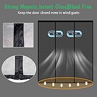 Vista 5 de Puerta de Malla Magnética de Fibra de Vidrio, Pantalla de Puerta con Imanes Autosellantes, Cierre de Red de Malla Reforzada de Servicio Pesado