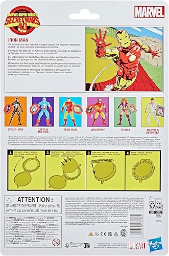 Miniatura 12 de Marvel - Figura de acción coleccionable Iron Man con escudo de la Serie Leyendas y del cómic retro Los Vengadores Guerras Secretas, 6 pulgadas