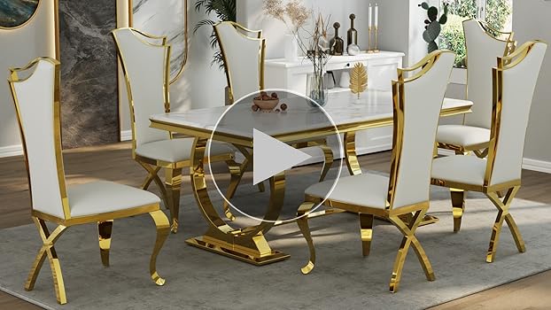 Amazon.com - ACEDÉCOR Dining Chair, White Leather