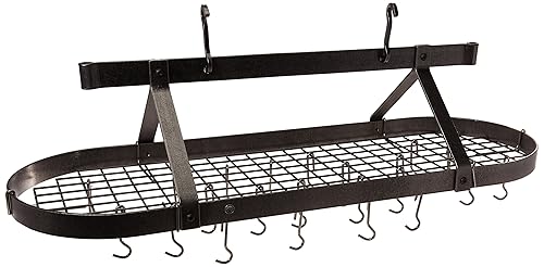 Enclume Premier - Estante ovalado para macetas de techo de 4 pies, acero martillado