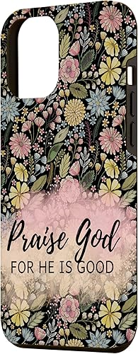 Miniatura 2 de Funda con cita cristiana religiosa floral negra para iPhone 13 Pro Max