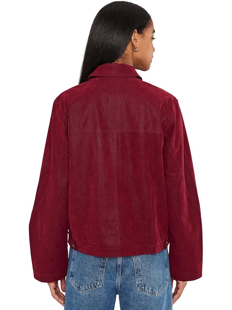 Red Free People We The Free Blair Vegan Suede Jacket
