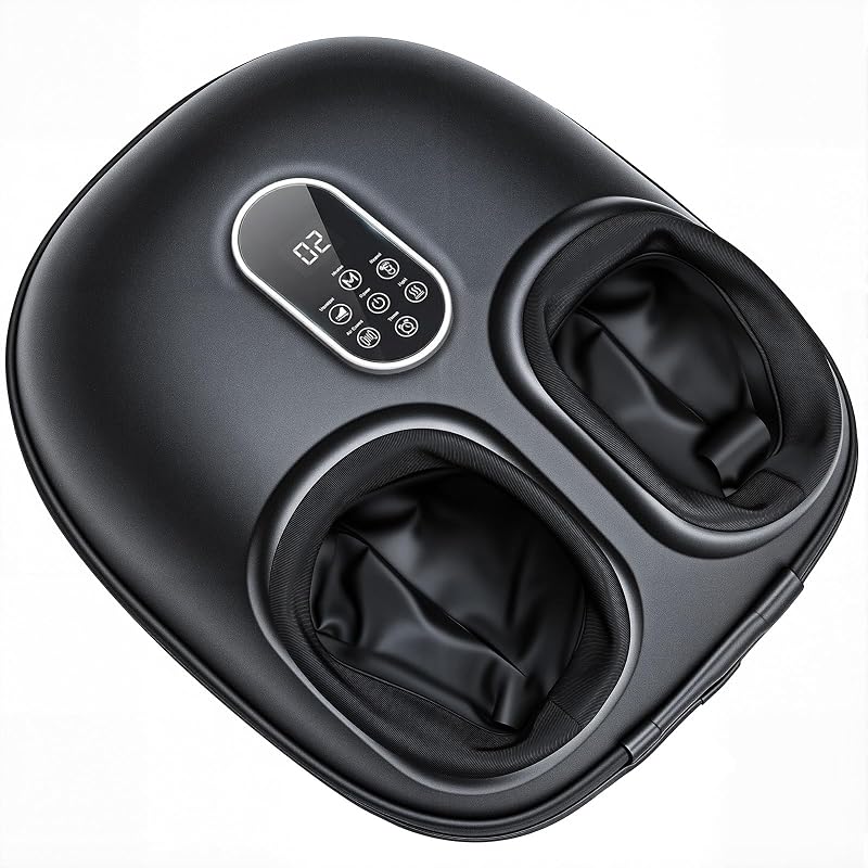 Máquina masajeadora de pies con calor, masajeador de pies de amasamiento profundo Shiatsu con compresión de aire, 6 modos, regalos para mujeres y hombres