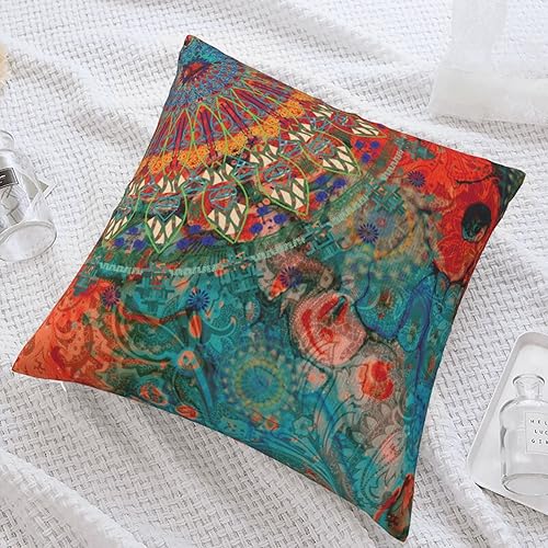 Miniatura 6 de VARUN Fundas de almohada abstractas con diseño de mandala y flores, fundas de almohada cuadradas para decoración del hogar, sofá, automóvil,