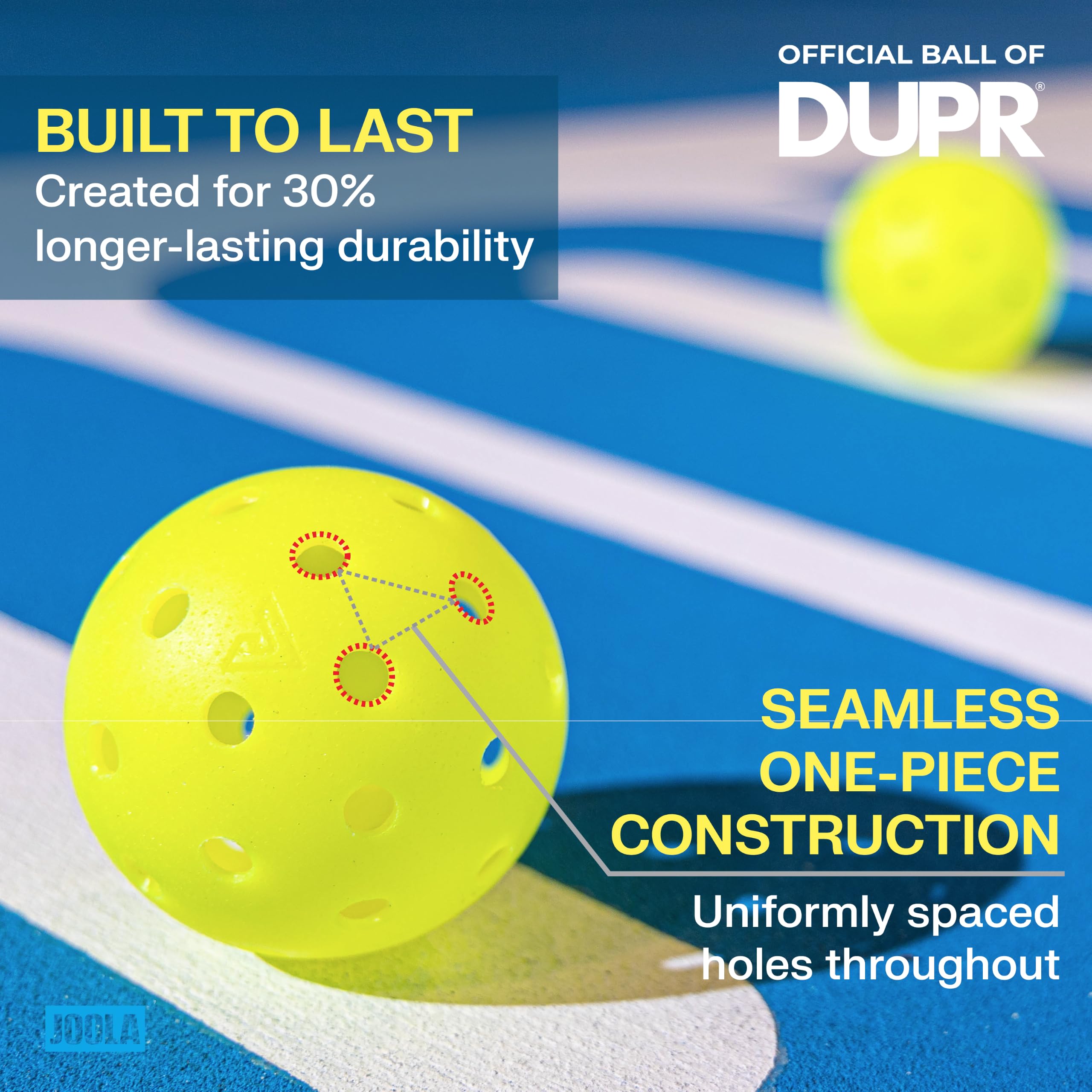 JOOLA 3 o 12 palline da pickleball HC-40 Hardcourt con tubo di immagazzinaggio – Palline approvate USAP per giocare in torneo – Confezione da 3 o 12 palline da pickleball durevoli per campi