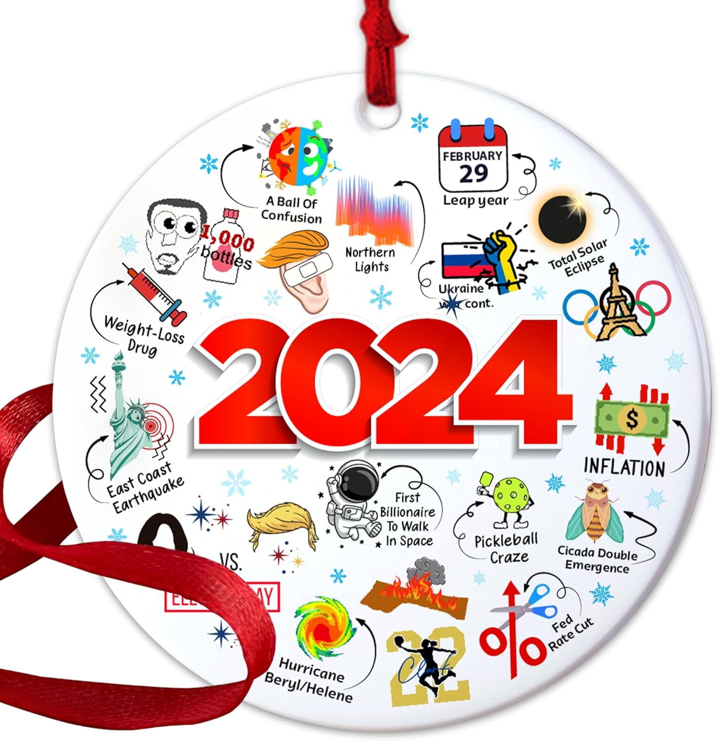 Christmas Ornaments 2024, Ceramic Ornament for Christmas