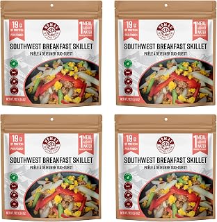 Nomad Nutrition SOUTHWEST Breakfast Skillet | Instant Freeze Dried Backpacking & Camping Food | Plant-Based, Non-GMO Hiking Meals with High-Energy, Vegan, Gluten-Free | 112g - 4 Pack