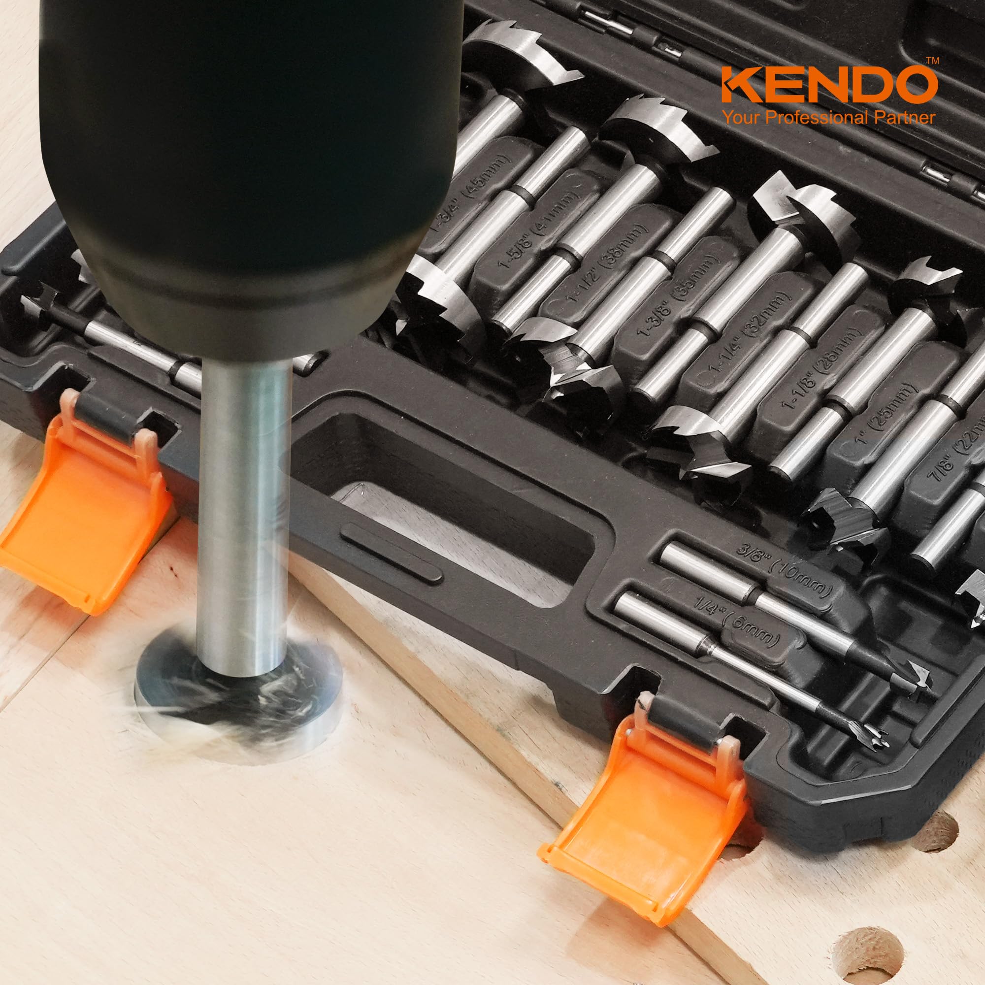 KENDO Forstner Bit Set - 16 Piece Woodworking -7