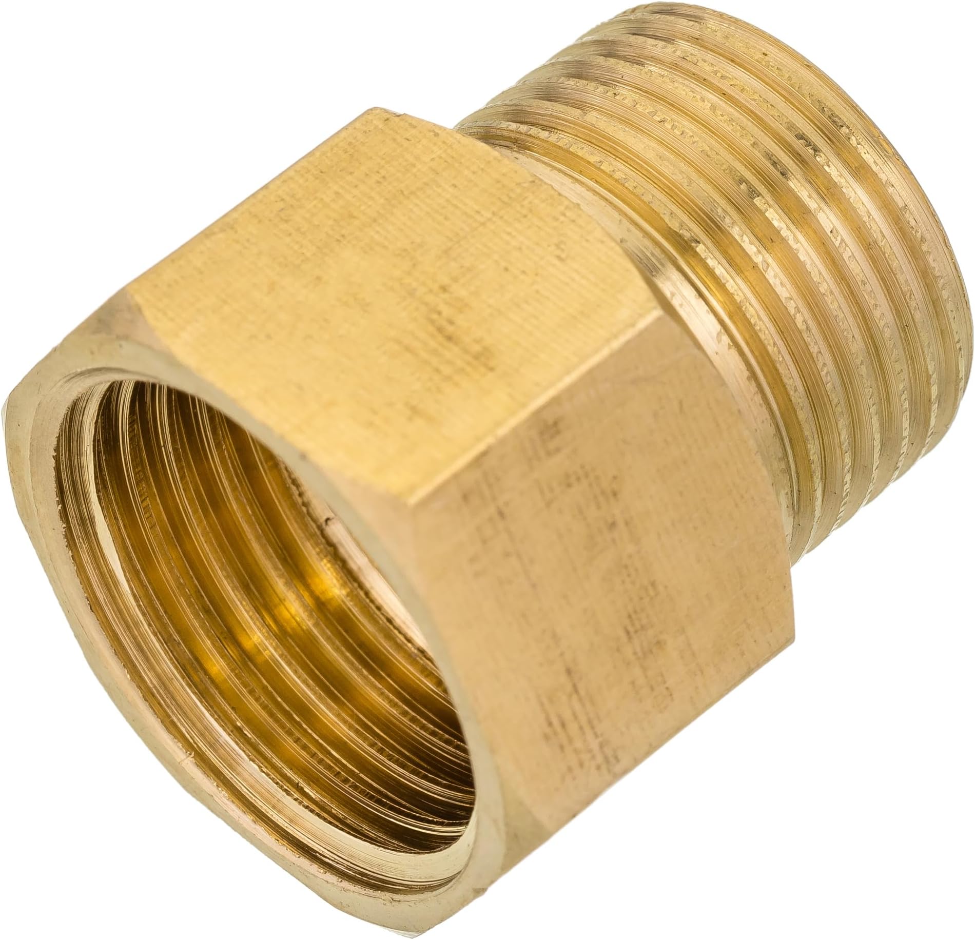 M20 x 1.5mm Male to 1/2" NPT Female Brass Pipe Reducer Fitting Connector Thread Plumbing Hose, Hex Head Threaded Tubing Adapter Coupler, Used to Connect Lines for Air, Water, Fuel and Gas