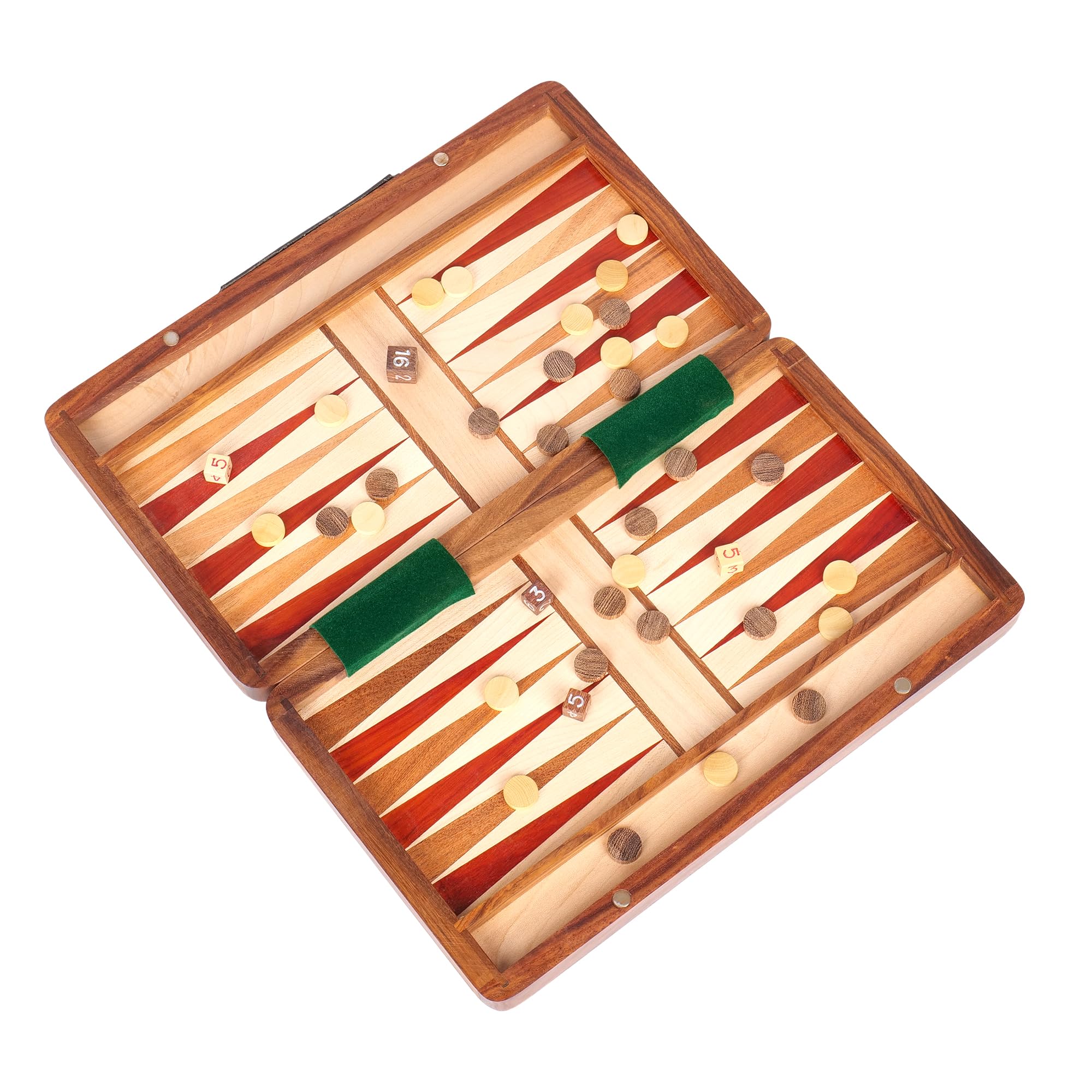 Ensemble de backgammon personnalisé de 40,6 cm fait à la main – Planche en bois de style tavli grec avec dames et dés uniques – Jeu de stratégie personnalisé pour adultes – Ensemble de voyage portable