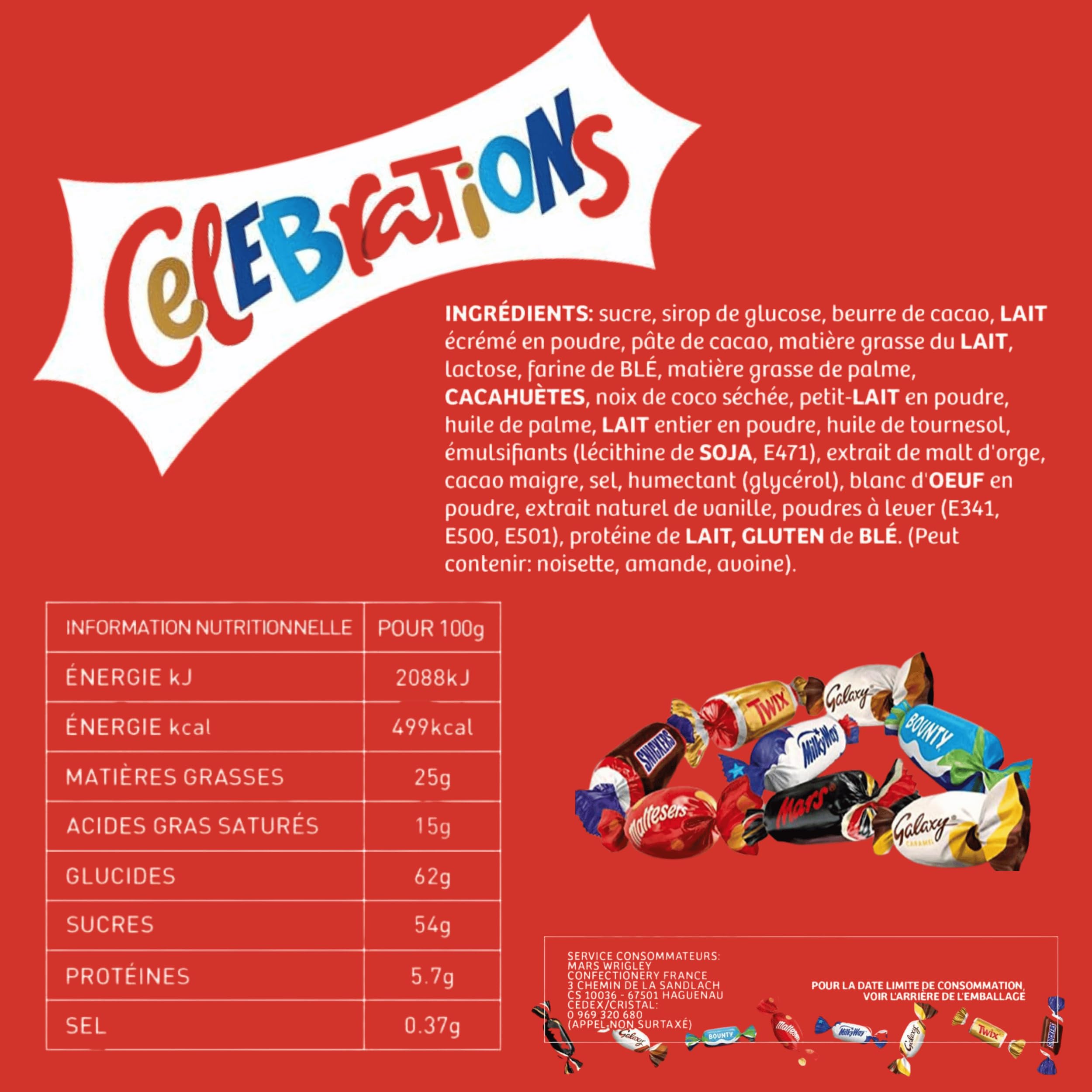 CELEBRATIONS - Assortiment 1kg de chocolats Snickers, Twix, Mars, Bounty | Idéal pour Entreprises, Réceptions, Halloween, Noël, Anniversaires et Fêtes