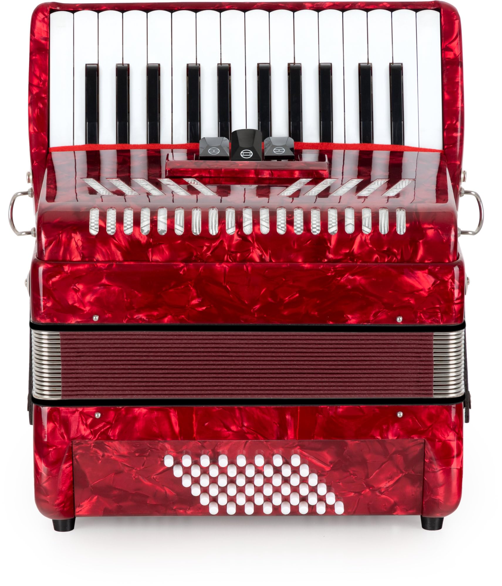 Classic Cantabile 48 Bass Fisarmonica "Secondo V" Set (Fisarmonica 48 bassi con borsa & tracolle incl. leggio & scuola di fisarmonica) Rosso