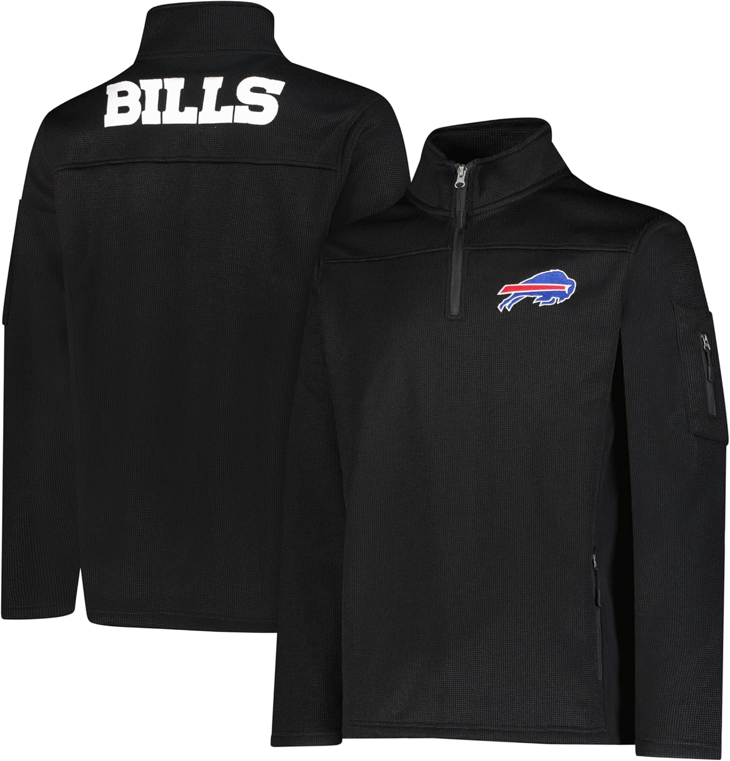 Ultra Game Men's NFL Official Super Soft Quarter-Zip Sweatshirt with Zipper Pockets