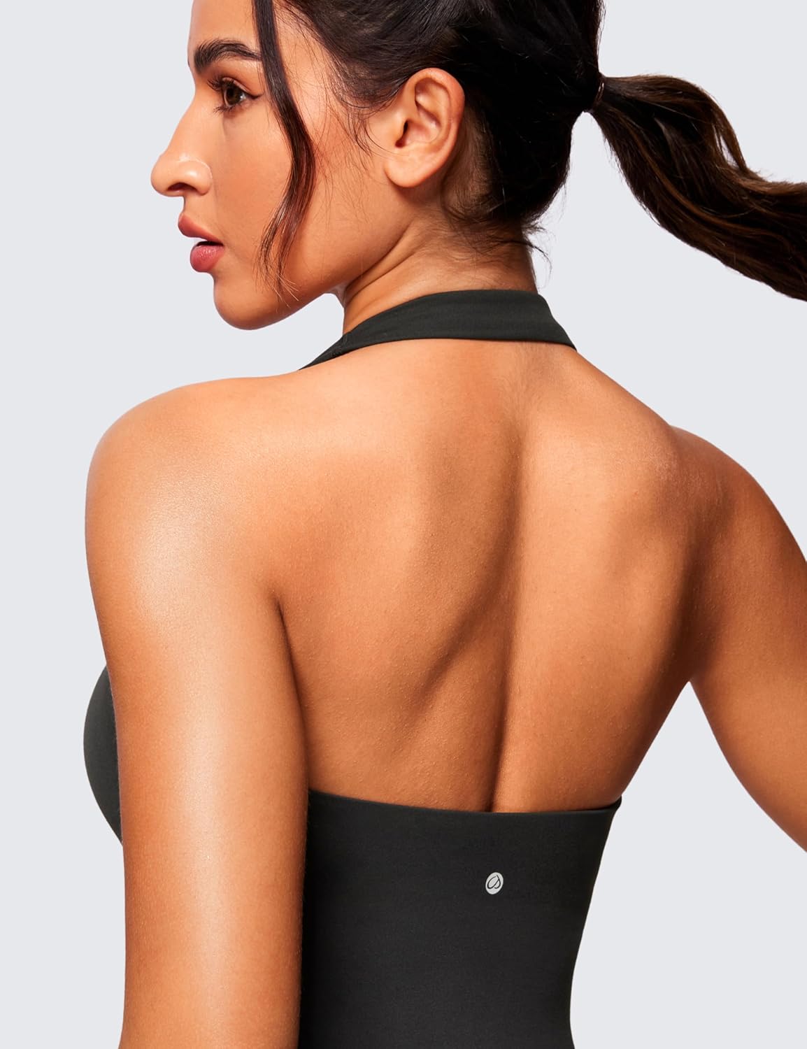 CRZ YOGA Butterluxe Halter Backless Athletic Rompers for Women Workout Bodycon One Piece Shorts Jumpsuit with Pads - Image 5