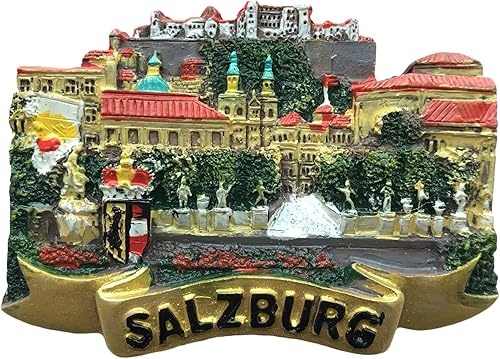 3D Salzburg Austria imán de refrigerador recuerdos de viaje, imán de nevera de Austria decoración del hogar y la cocina
