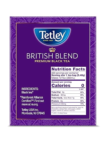 Miniatura 3 de Tetley Té negro prémium de mezcla británica, 320 bolsitas de té, certificado Rainforest Alliance