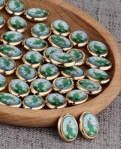 Miniatura 4 de COTTVOTT 20 cuentas espaciadoras de Nuestra Señora de Guadalupe de San Judas para bricolaje, rosario, collar, pulsera, joyería, abalorios, parte