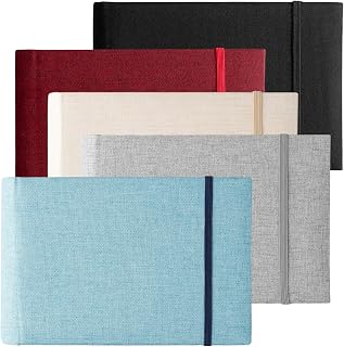 NAMYEUT Paquete de 5 álbumes de fotos pequeños de 7 x 5 pulgadas, 5 colores cubierta de lino, álbum de recuerdos de viaje con visión clara para postal, fotos verticales de boda familiar