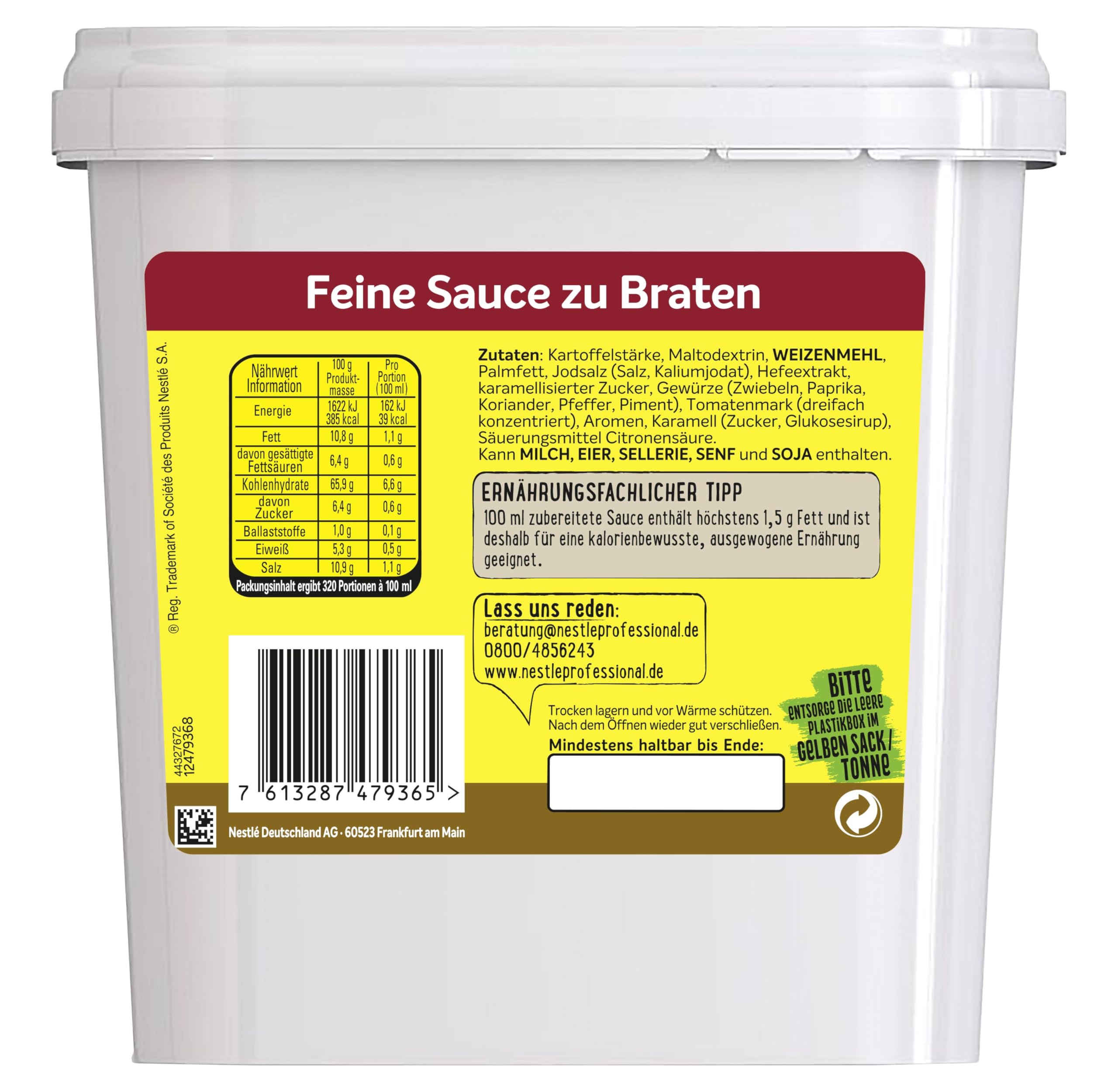 MAGGI Professional Feine Sauce zu Braten, vegan, Ergiebigkeit 32 L, 1er Pack (1 x 3 kg GastroBox)