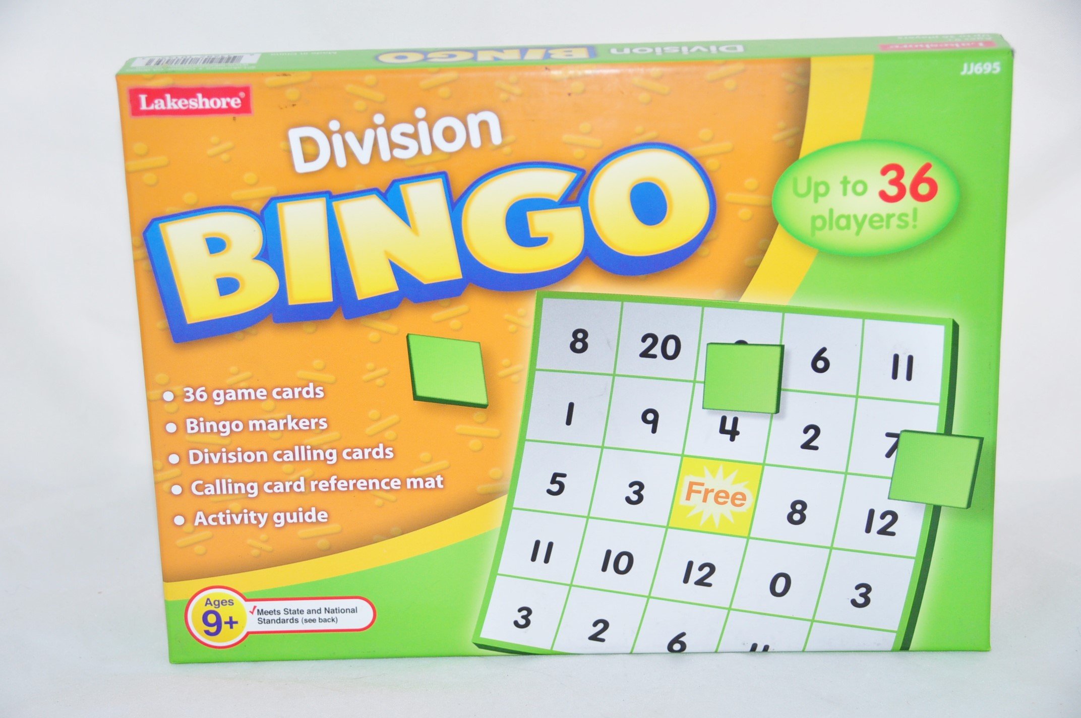 Lakeshore Division Bingo Cards Game Targets Standards