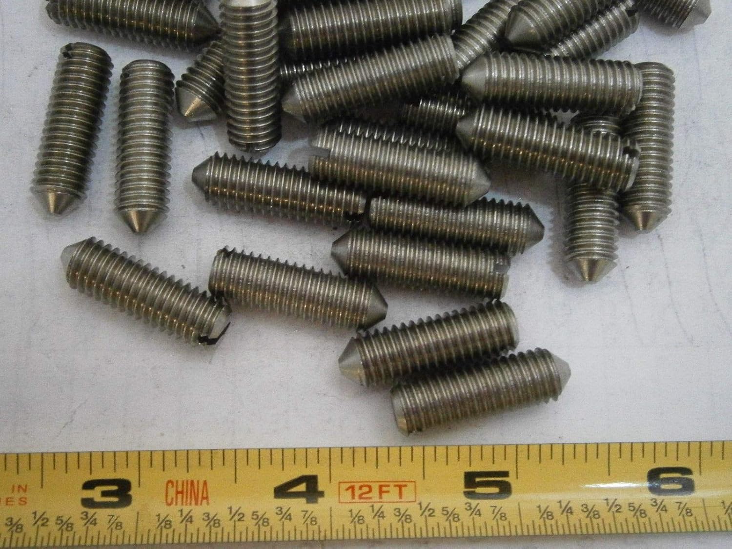 Set Screws M8 x 25 Slotted Head Cone Point Stainless Steel