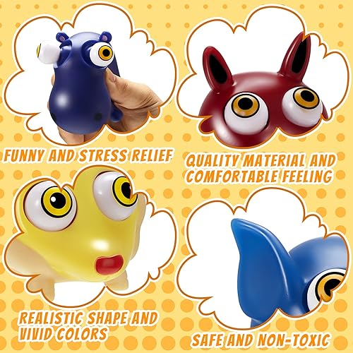 Miniatura 3 de Juguetes para aliviar el estrés de animales que salen con ojos levantados, juguete de animales anti estrés para ojos de animales, rellenos de bolsas