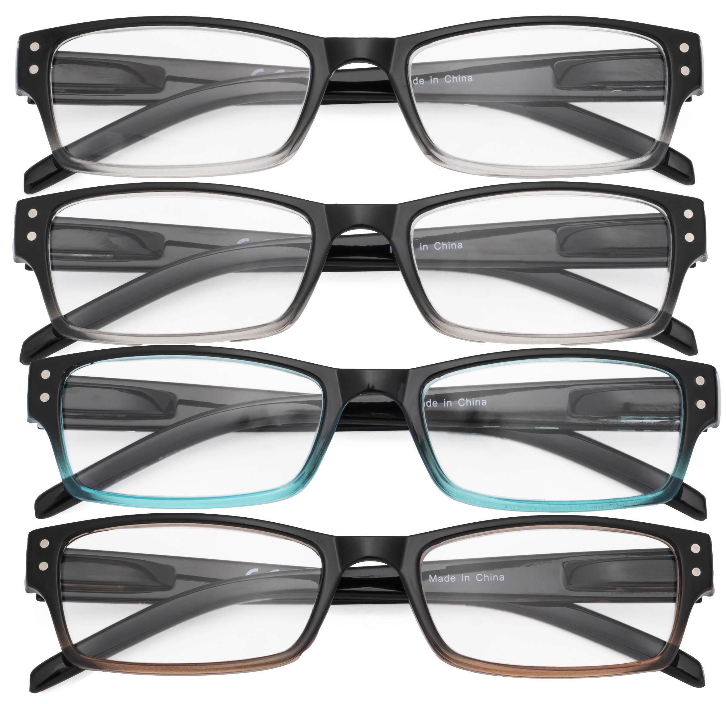 CessBlu 4 Pack Comfortable Reading Glasses for Women Men Reading