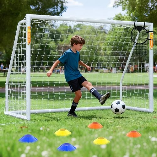 Miniatura 10 de NAIZEA Portería de fútbol – Portería de fútbol de 12 x 6/10 x 6/8 x 6/6 x 4 pies para patio trasero, portería de fútbol portátil y resistente a la