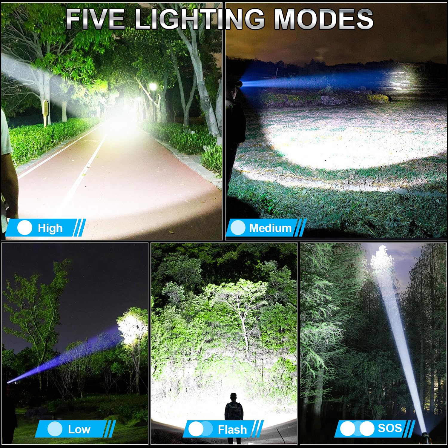 Linterna frontal LED recargable, paquete de 4, lámpara de cabeza súper brillante, faros delanteros para adultos recargables, IPX6 impermeable y luz frontal ajustable de 90° para correr al aire libre