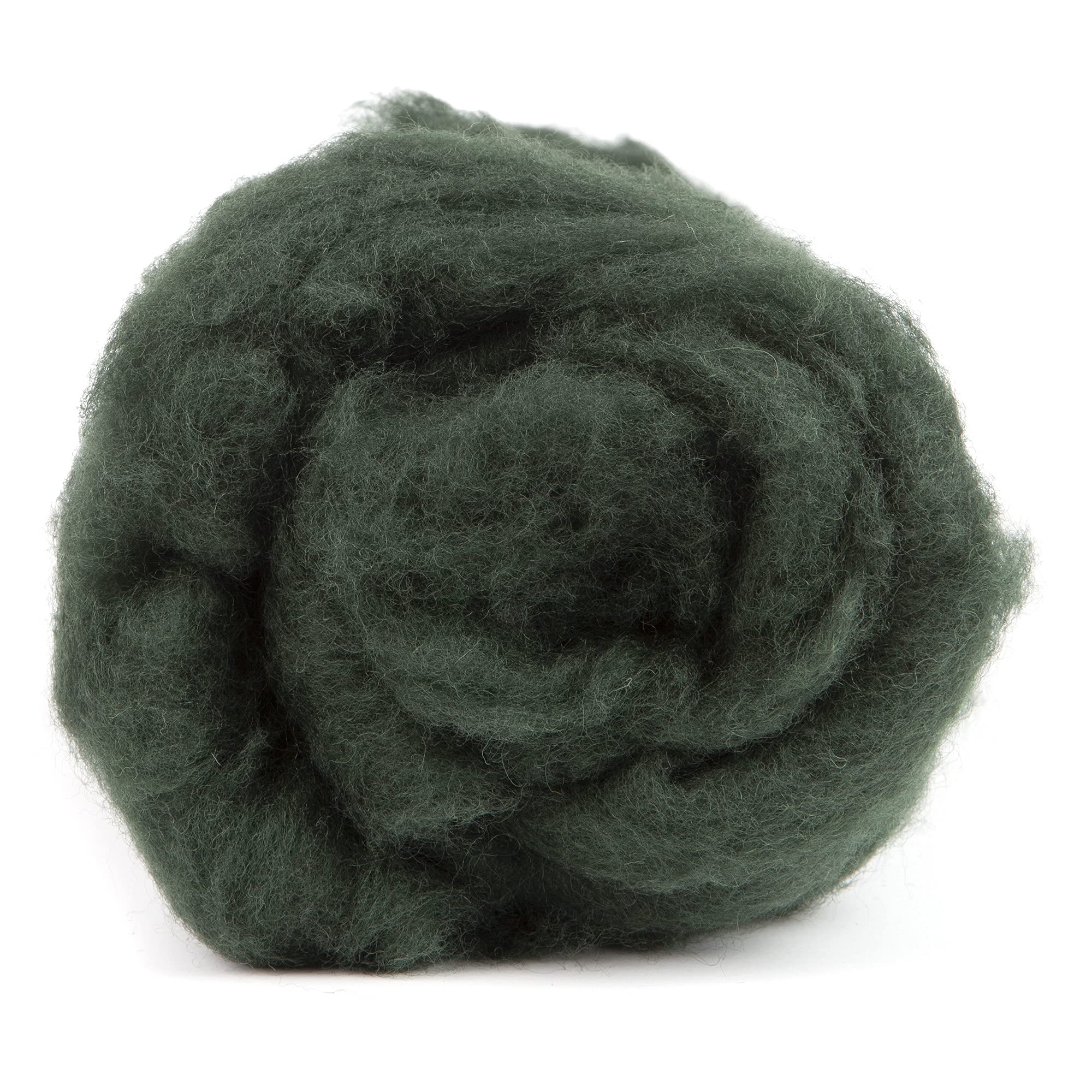 Maori Wool Carded Batting for Needle Felting, 3.5 oz, Forest Green