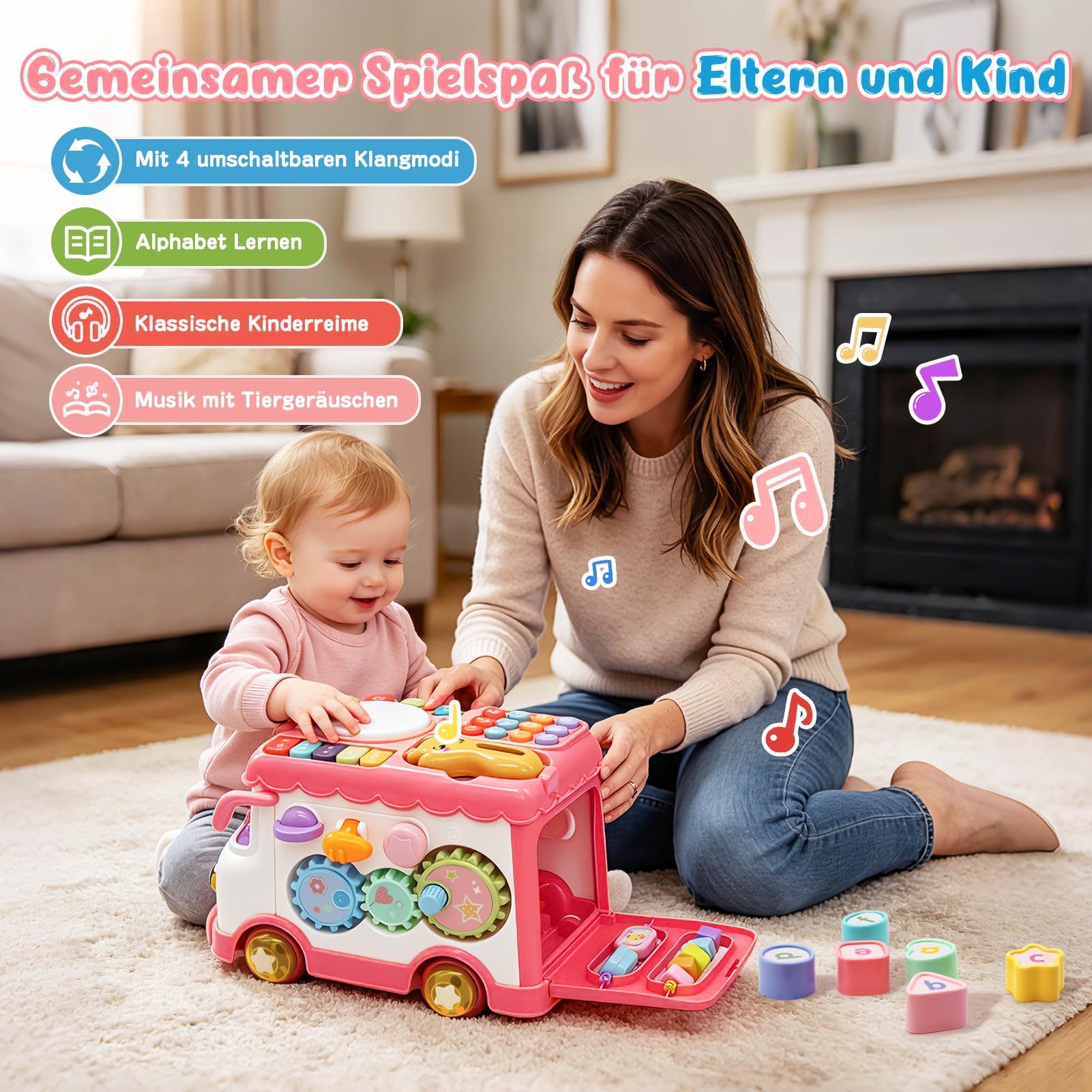 Spielzeug ab 1 2 Jahre Mädchen: Montessori Spielzeug ab 1 Jahr, Multifunktions-Haus mit Sensorischen Aktivitäten Pädagogisches Lernspielzeug Geschenke zum ersten Geburtstag und ersten Weihnachtsfest