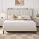Yaheetech Queen Bed Frame with USB Charging Station and Storage Shelf/Upholstered Headboard Platform Bed with Wing Side/Woode
