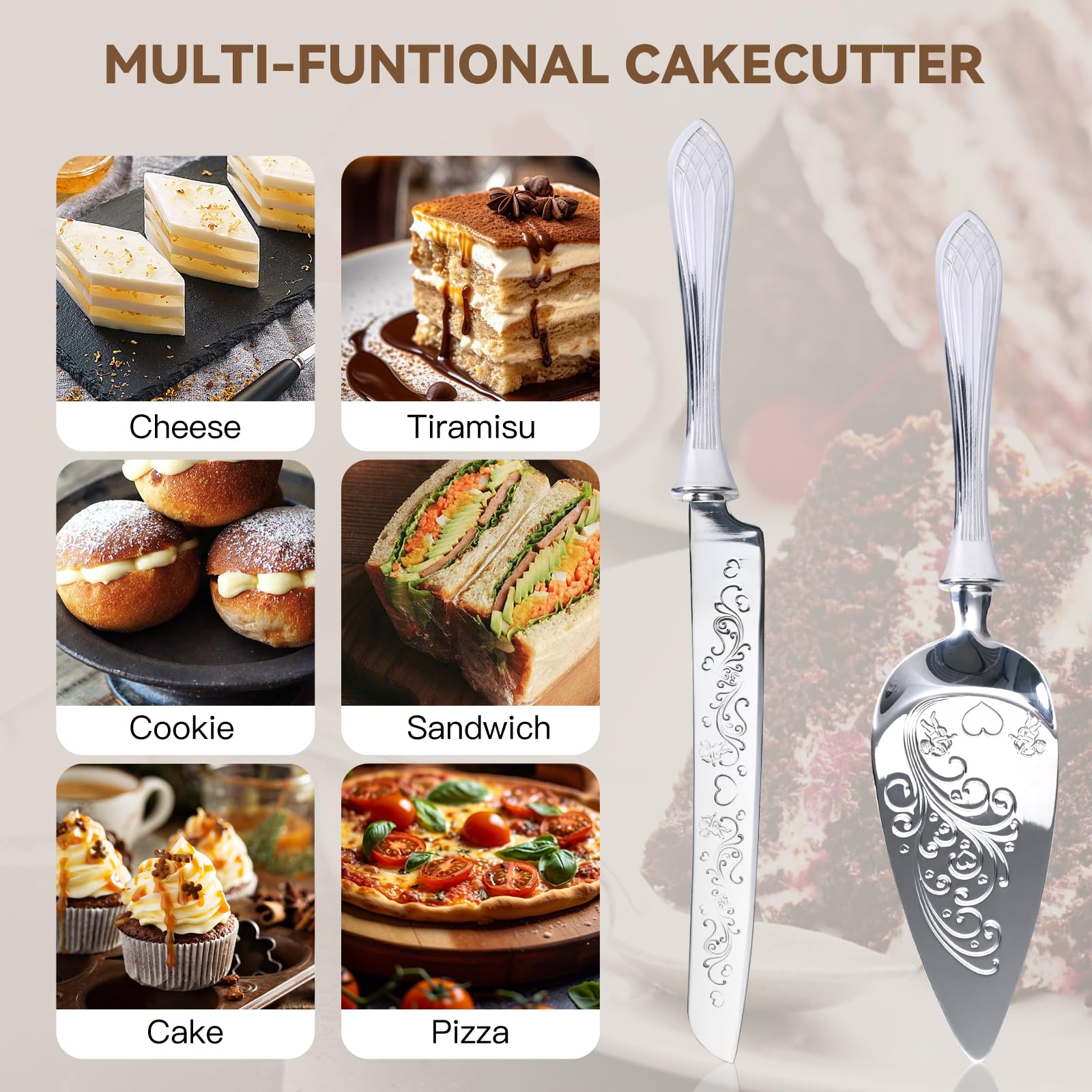 Wedding Cake Cutting Set - Elegant Knife & Server -5