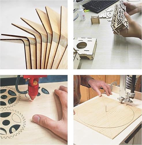 Miniatura 4 de Tablero de láminas de madera contrachapada, grado A, 22 x 12 pulgadas, 0.069 pulgadas de grosor, paquete de 10 unidades sin terminar para