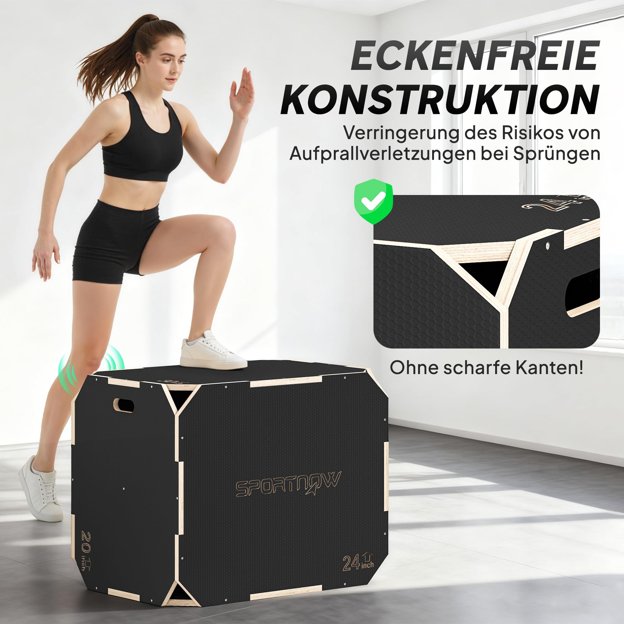 SPORTNOW Plyo Box - Cassetta per Saltare Step up jumpbox Unisex Adulto