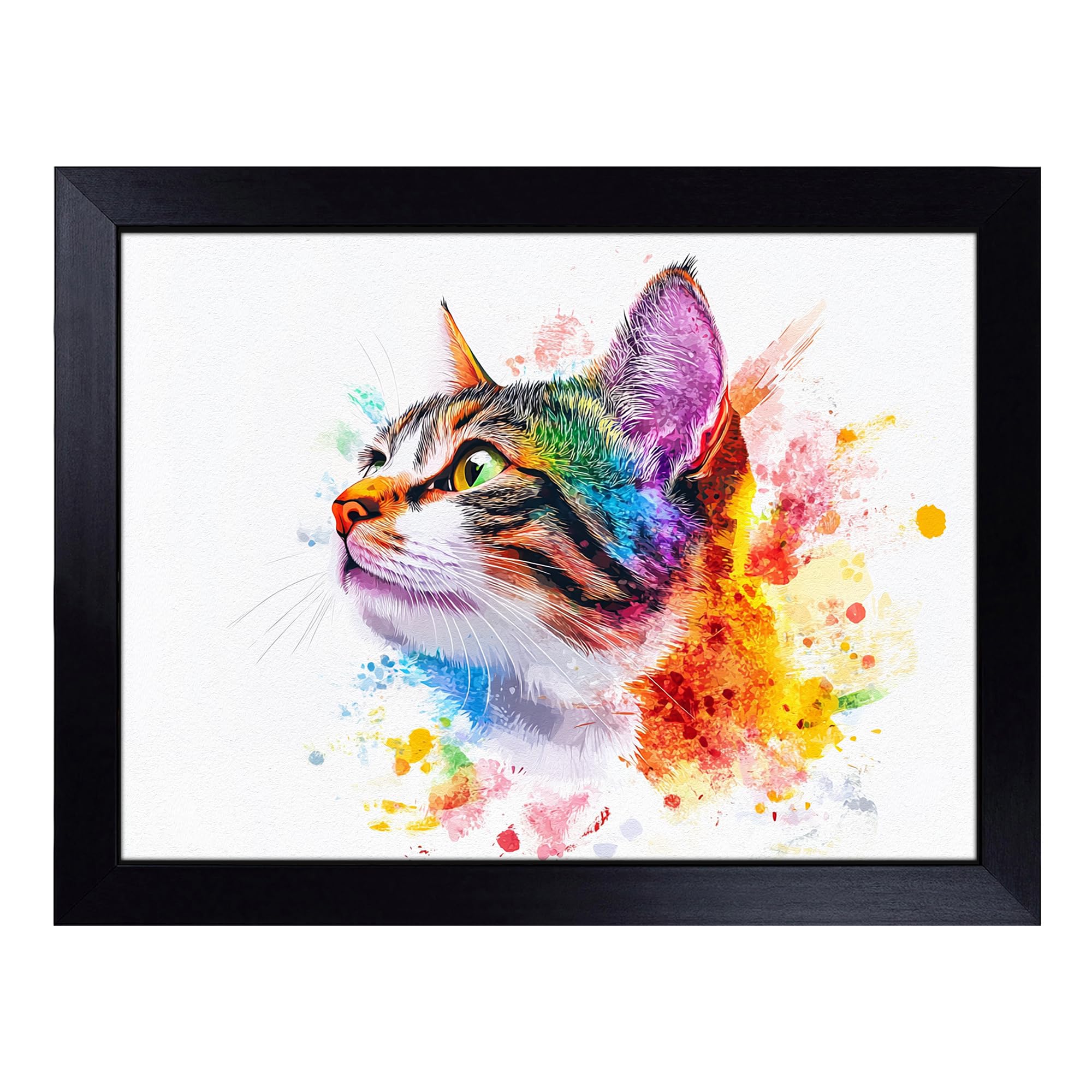 Colourful Cat | Lap Tray with Padded Cushion, Portable Surface with Bean Bag Base, Perfect Surface for Working, Crafting, TV Eating and Laptop Use