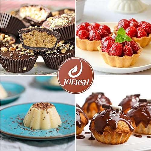 Miniatura 7 de JOERSH 2 moldes de caramelo de chocolate de 12 tazas, molde grande para taza de mantequilla de maní, mini sartén de silicona para chocolate,