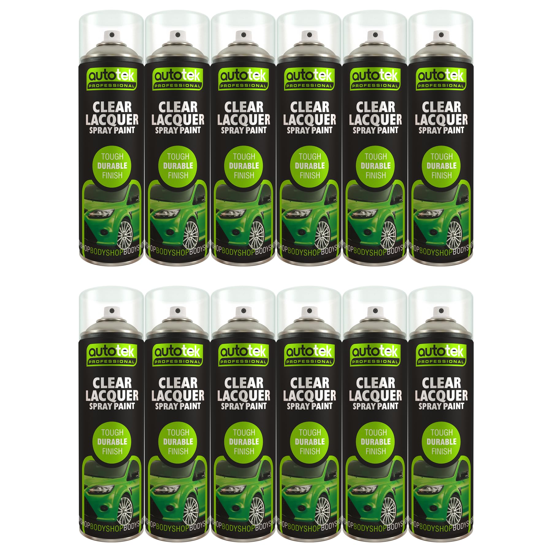 AutoTek Clear Lacquer Multi-Purpose Aerosol Spay Paint 500ml x12