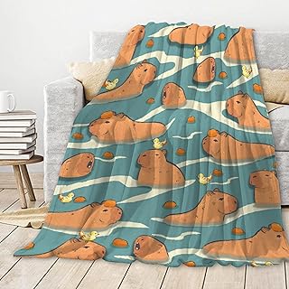 Cute Capybaras Blanket Super Soft Flannel Throw Blanket Plush Cozy Lightweight Bed Quilt Blanket Home Decor for Couch Bed Sofa for All Seasons,50