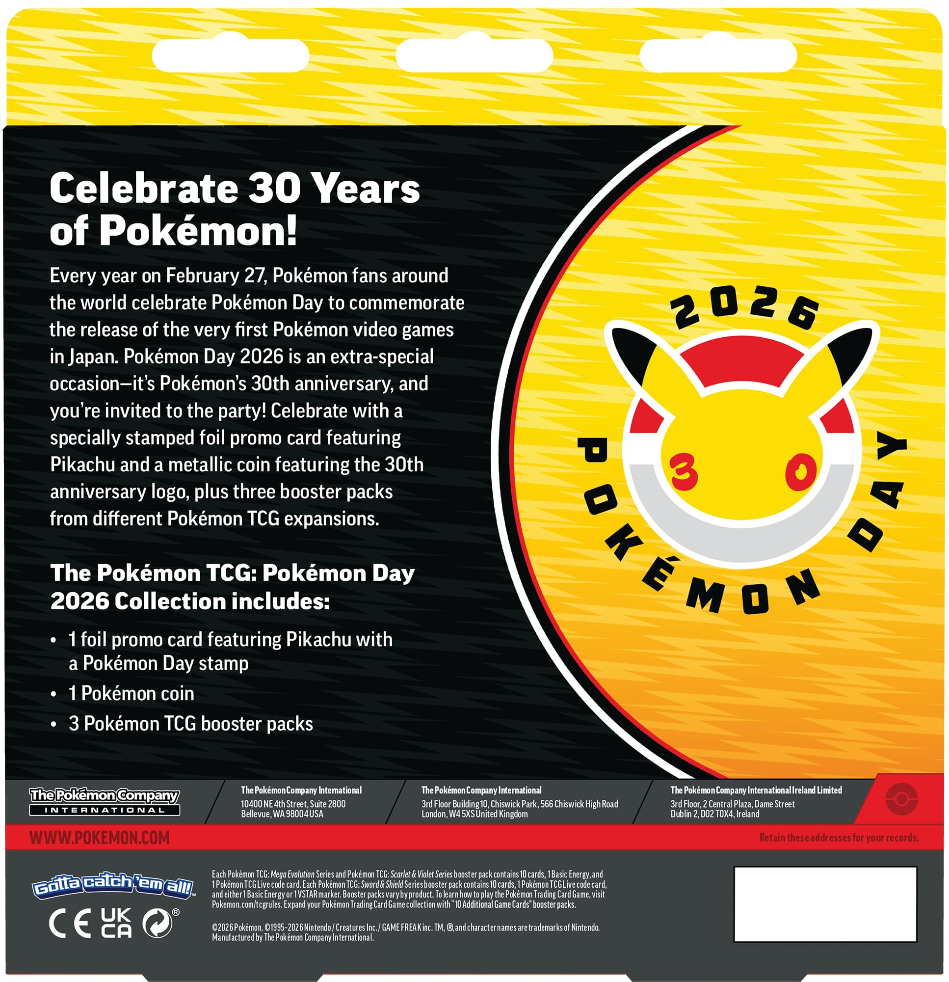 Pokémon TCG: Coleção Pokémon Day 2026 (1 cartão promocional de